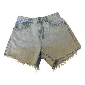 Garage Denim Cutoff Shorts Size 5 Light Wash High Rise Raw Hem 100% Cotton